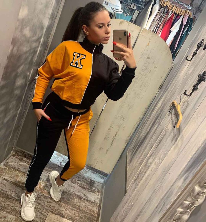 Letters Color Matching Casual Sports Two Piece Suit