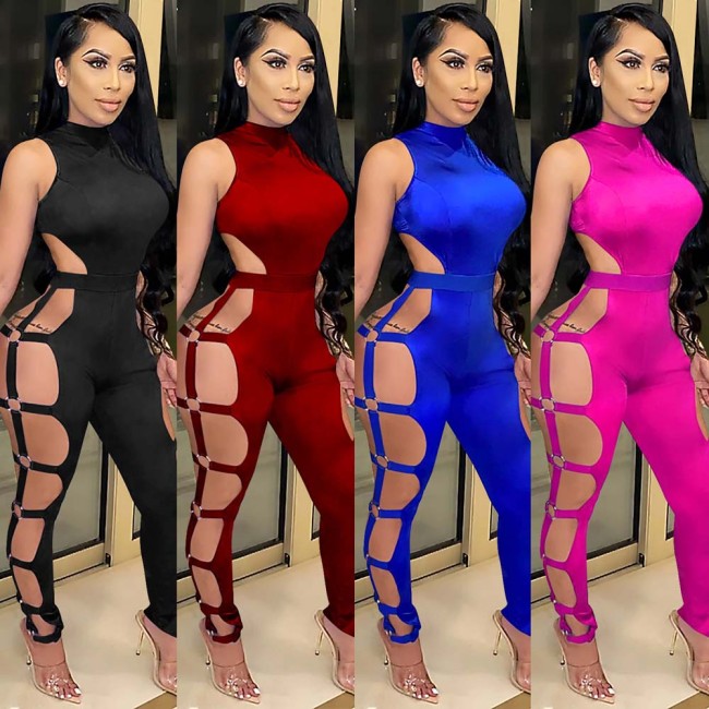 Sexy Hollow Nightclub Tights Halter Jumpsuit