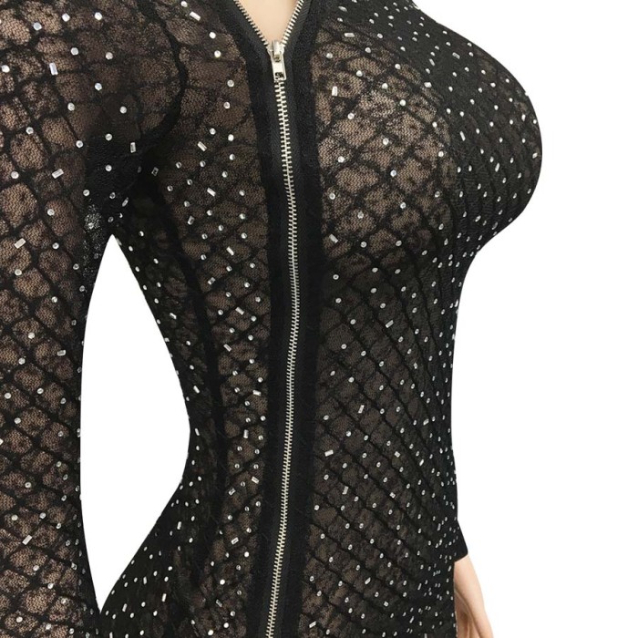 mesh transparent sexy club short dress