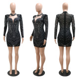 Sexy Perspective Glittering Mini Dress