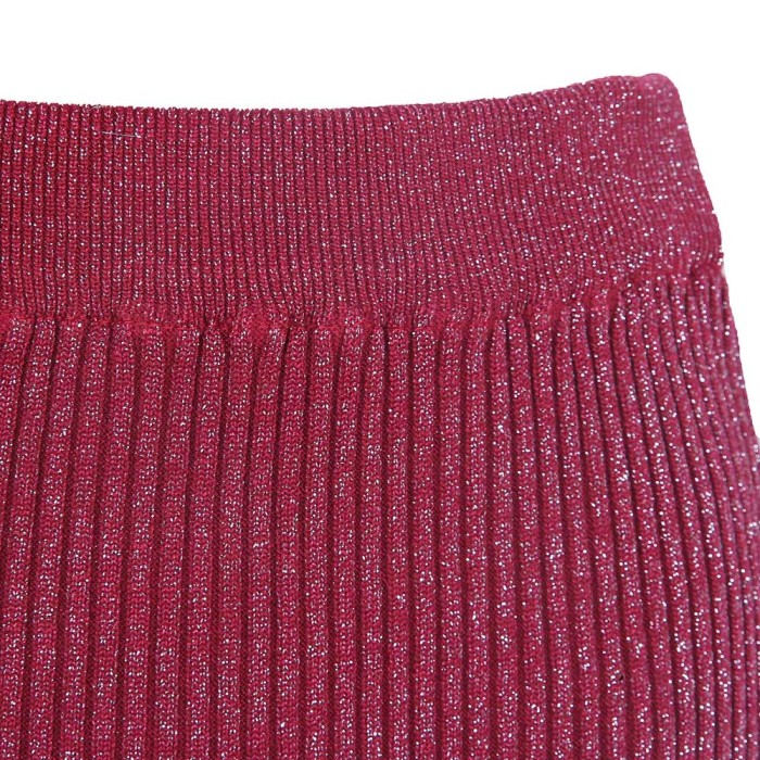 One-line Collar Bat Sleeve Sweater Open Back Wool Dress Two-Piece Set