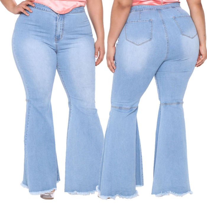 Plus Size Women Flare Jeans