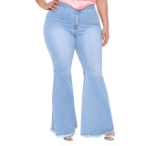 Plus Size Women Flare Jeans