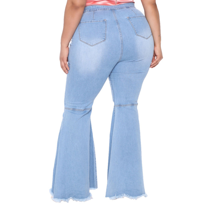 Plus Size Women Flare Jeans