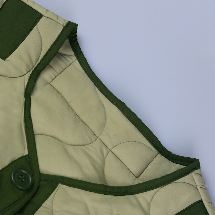 Loose Pocket Single Breasted Casual Padded Jacket