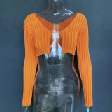 Long Sleeve Short Knit Cardigan