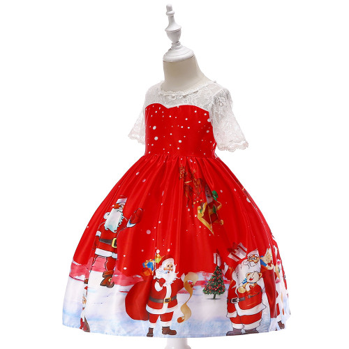 Christmas Girl pPrint Princess Dress