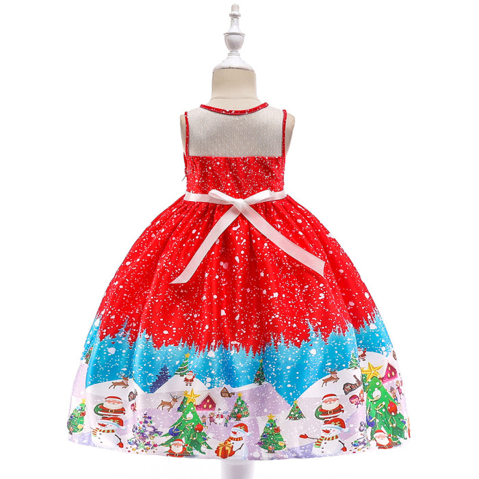 Christmas Girl pPrint Princess Dress