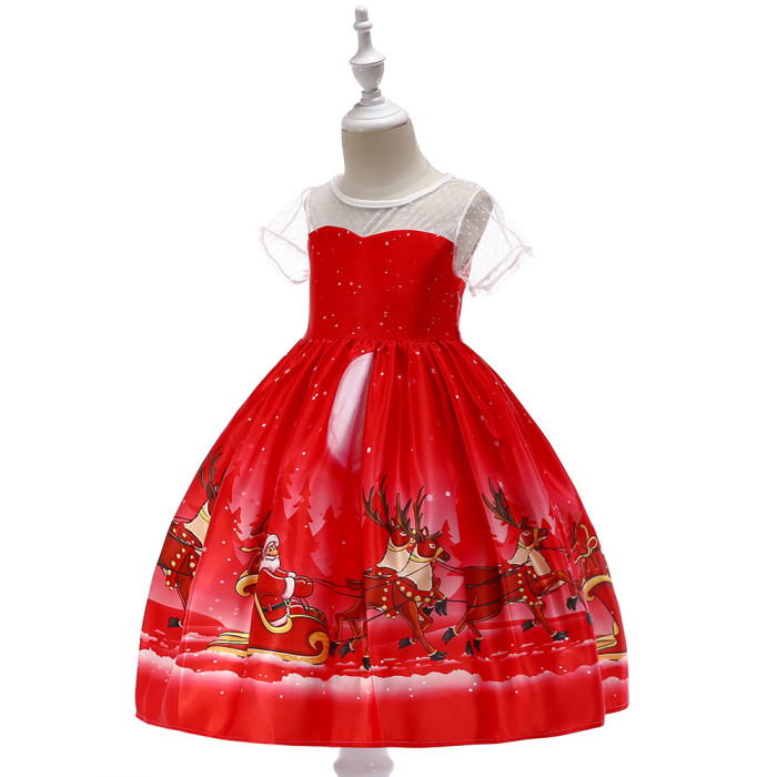 Christmas Girl pPrint Princess Dress