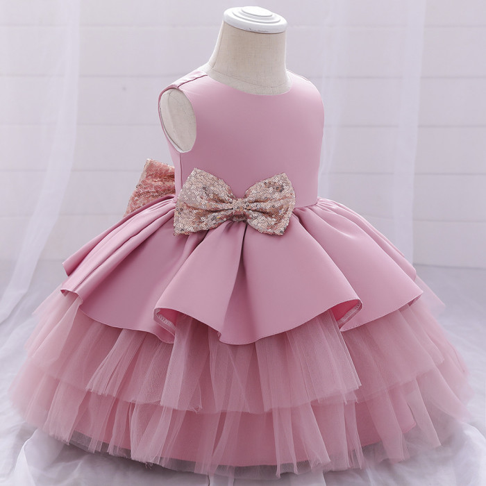 Children's Back Hollowed out Fluffy Princess Dress