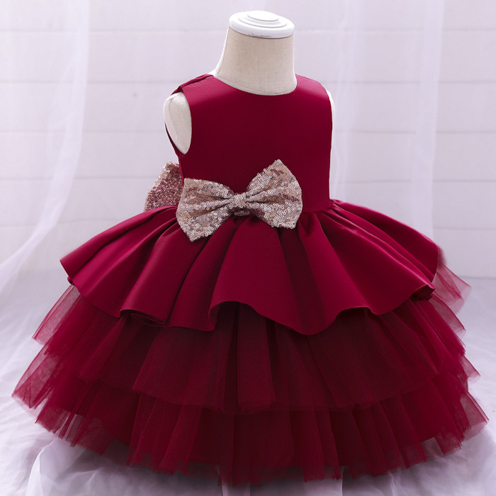 Children's Back Hollowed out Fluffy Princess Dress