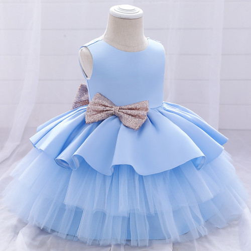 Children's Back Hollowed out Fluffy Princess Dress