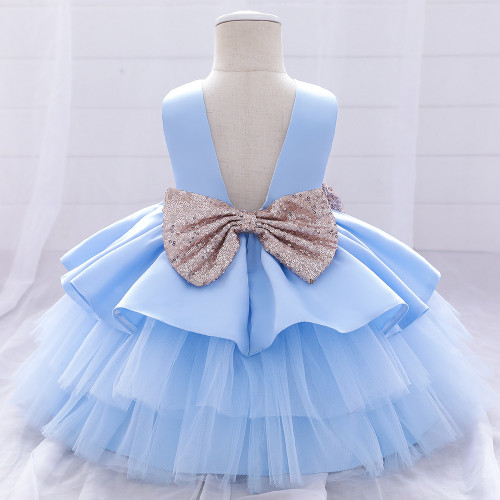 Children's Back Hollowed out Fluffy Princess Dress