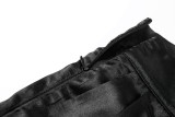 Lace Up Backless Vest High Waist Wide Leg Pants Casual Suit