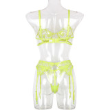 Embroidered Lace Mesh 3Pcs Set