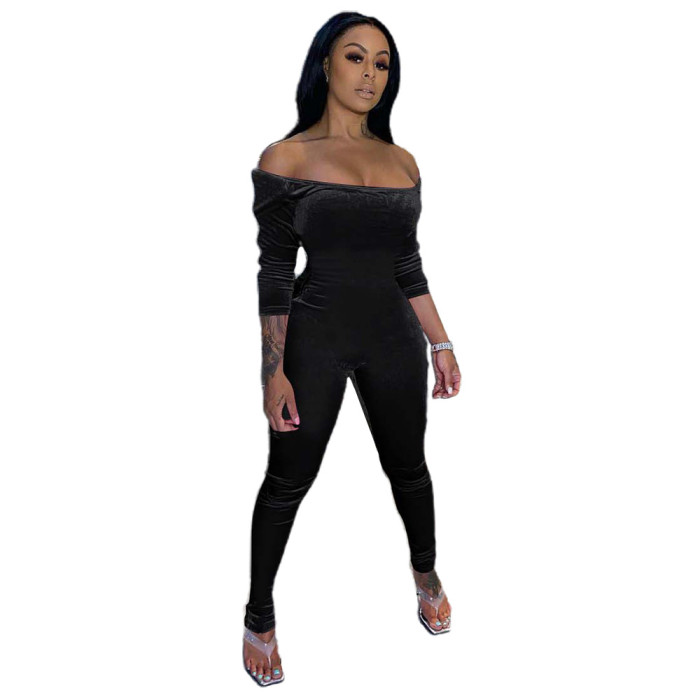 off the shoulder sexy bodycon playsuit jumpsuit 
