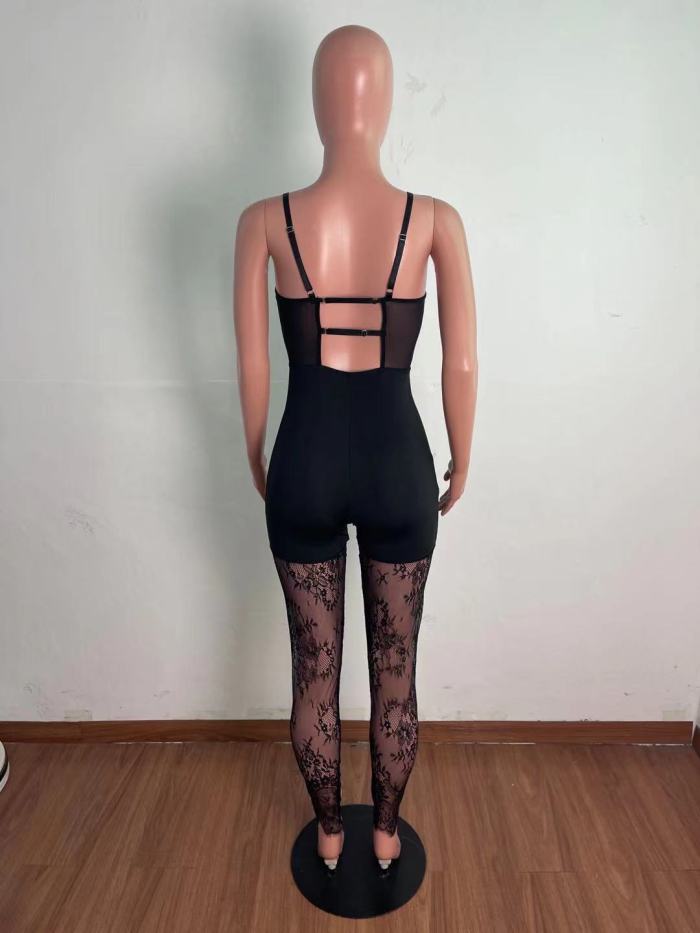 Lace See Thorugh Black Sexy Romper Jumpsuit