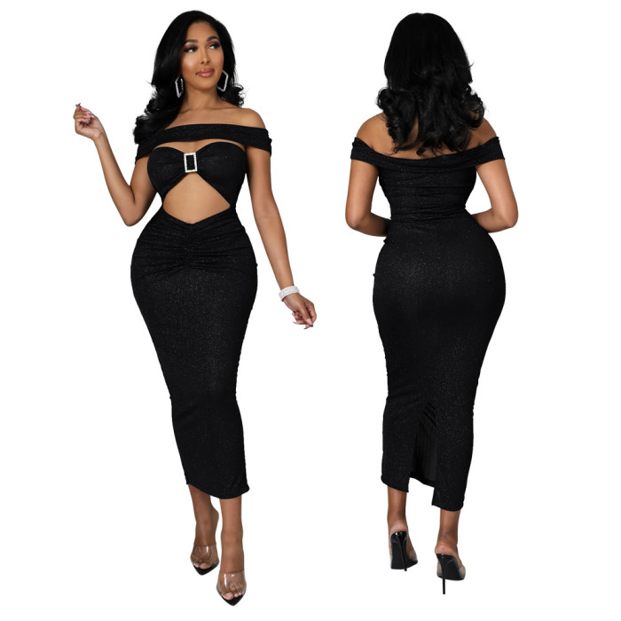 Off Shoulder Cut Out Party Slim Tight Dress