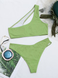 Hollow Out Solid Two Piece Swimwear