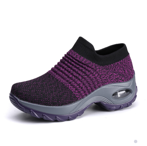 Purple Breathable Slip On Sneakers