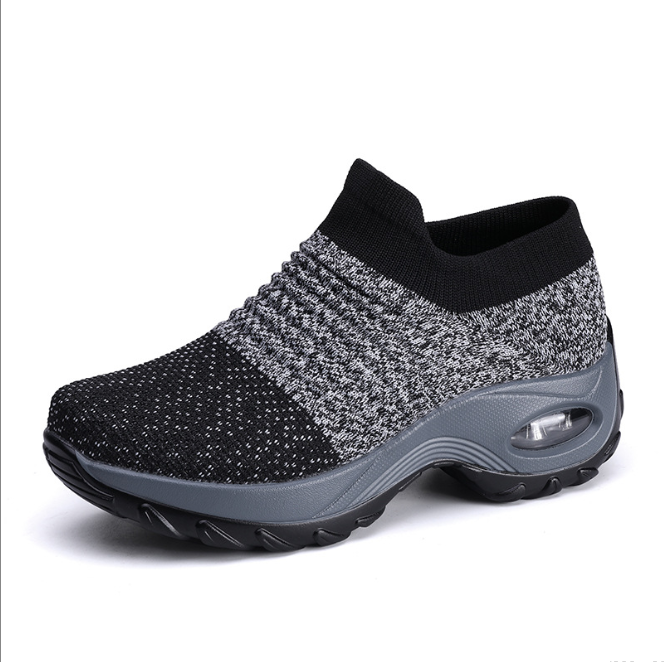 Gray Breathable Slip On Sneakers-4