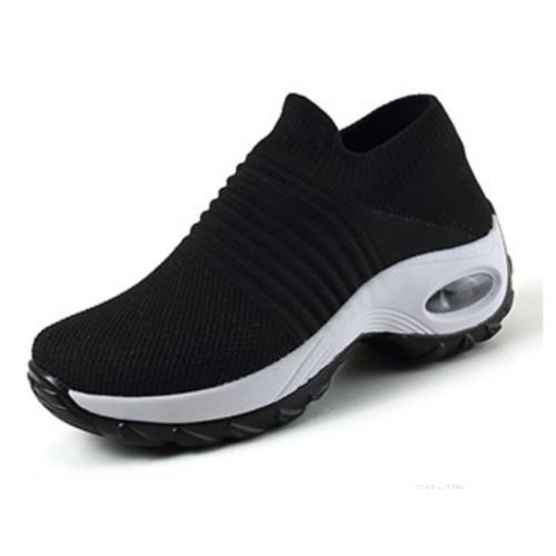 Black Breathable Slip On Sneakers