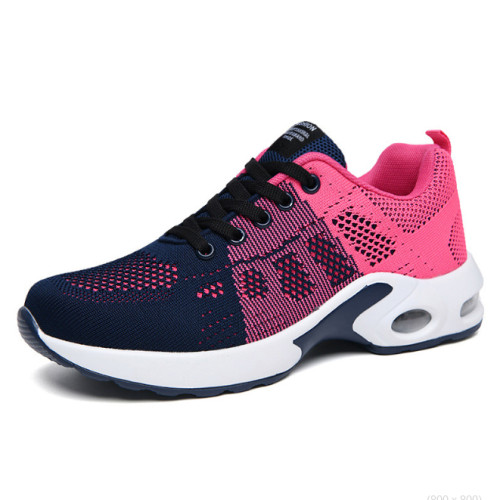 Rose Lace-up Front Knit Running Shoes