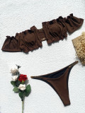 Strapless Off Shoulder 2 Piece Bikini Swimwear