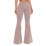 High Waist Slim Stretch Trumpet Denim Pants