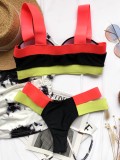 Sexy Two Piece Push Up Contrast Swimwear