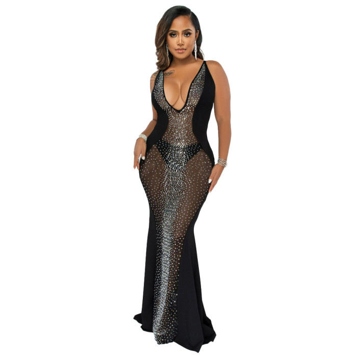 Emani Silhouette Crystal Gown
