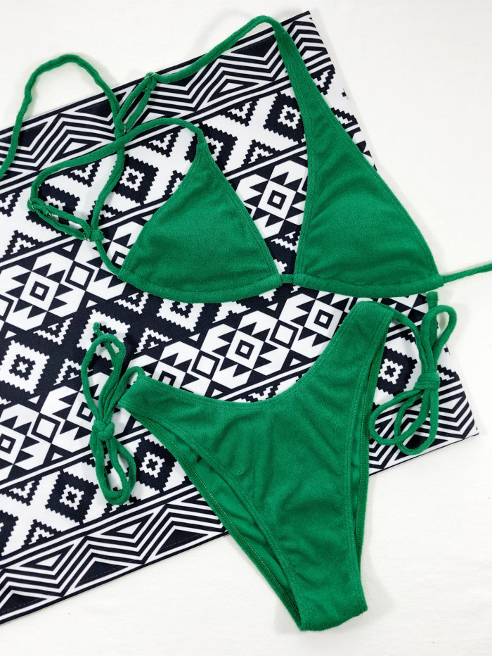 Green Two Piece String Swimsuit