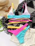 Summer Color Block Cross Beachwear