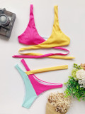 Summer Color Block Cross Beachwear
