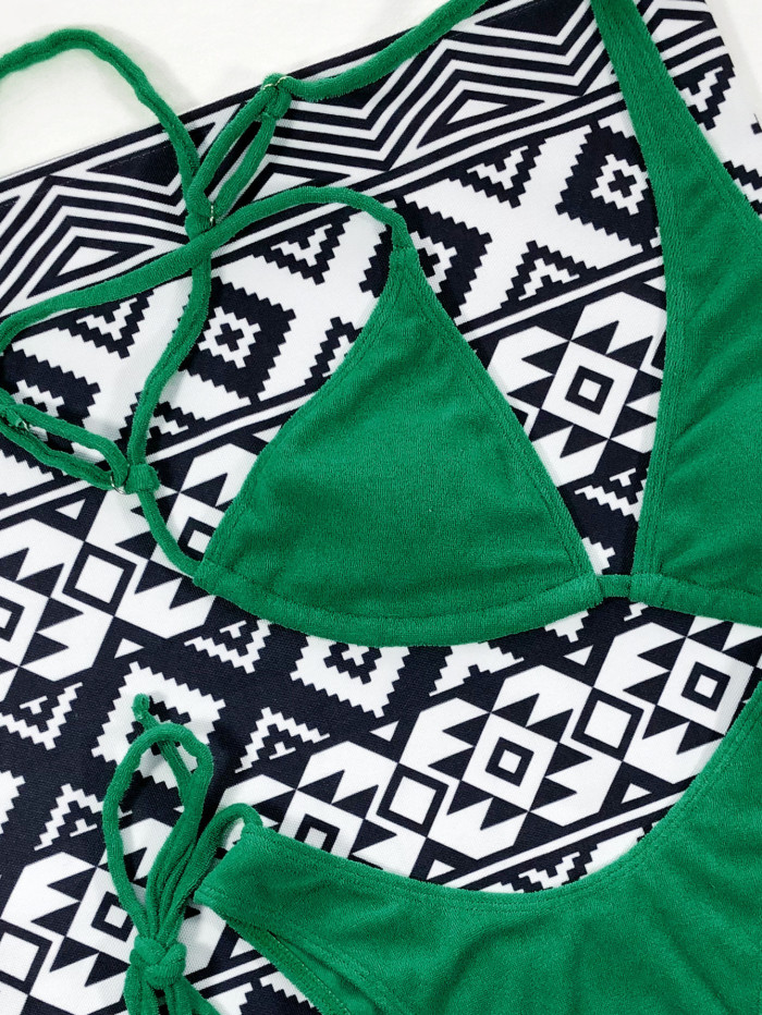 Green Two Piece String Swimsuit