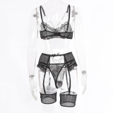 Chain Lace Hanging Mesh Underwear 4 pcs Set