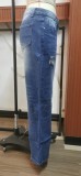 High Rise Distressed Flare Jeans