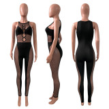 Mesh Splicing Sexy Clubwear Jumpsuit