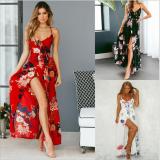 Bohemian Chiffon Print Sling Backless Dress