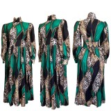 Women Printed Pleated Maxi Dresses