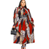 Women Printed Pleated Maxi Dresses
