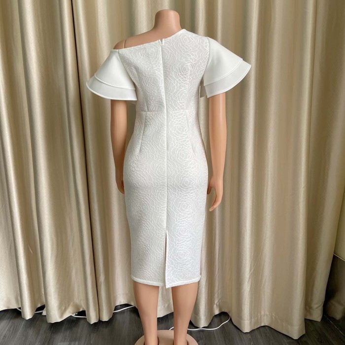 High Waist Shoulder Less Sewing Lace Evening Dress