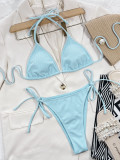 Sexy Strap Rib Two Piece Swimwear 