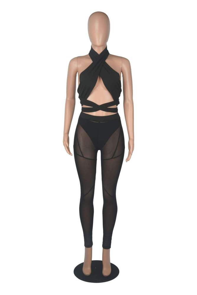 See Through Mesh Sexy Two Piece Outfit