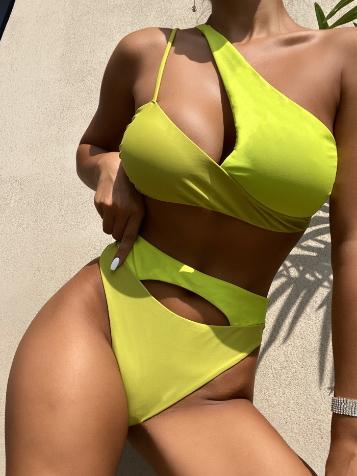 Sexy One Pieces Strappy Cutout Swim Suit