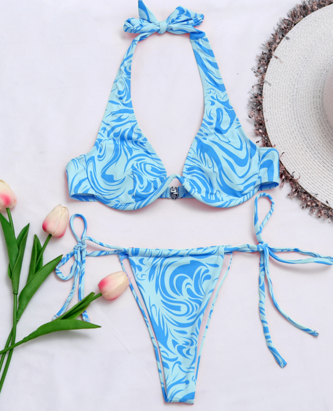 Tie Dye String Bikini Swimwear Beachwear