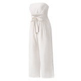Off The Shoulder One Piece Wide Leg Jumpsuit 