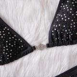 IHOOV Sexy Metal Decorative Rhinestone Bikini Swimsuit