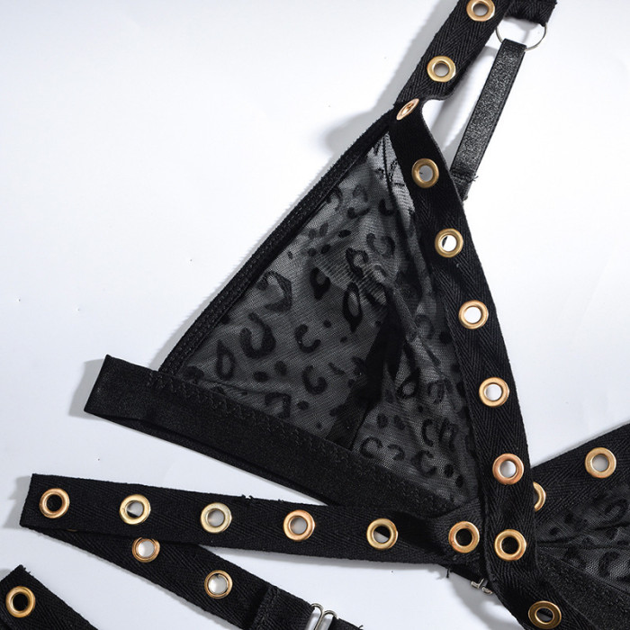 Black Nesh Breasted Perspective Underwear Set
