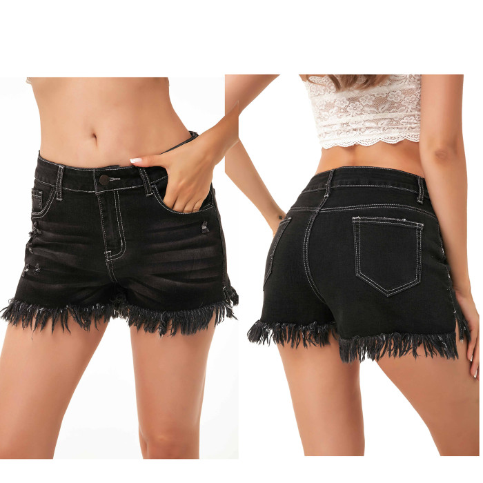 Easy Matching Summer Ripped Denim Shorts For Women